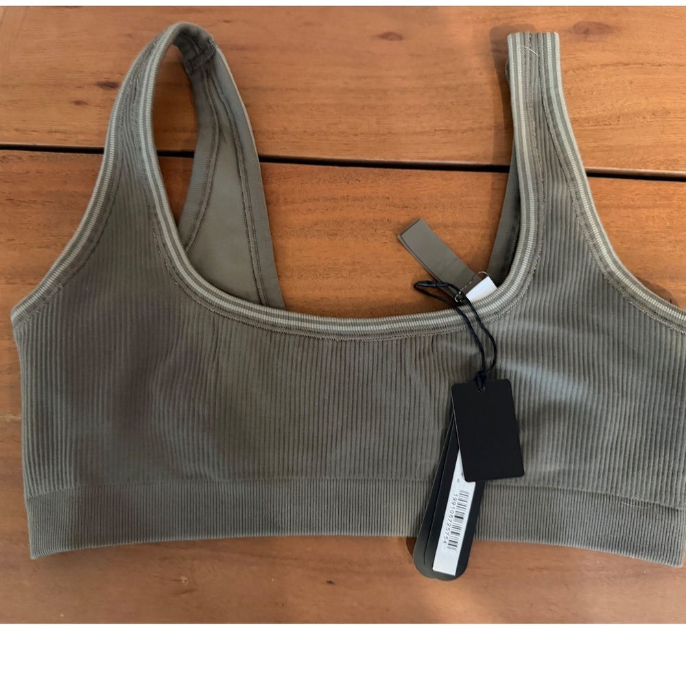 Nike x SKIMS Ribbed Scoop Sports Bra Dusty Oakmoss Women's